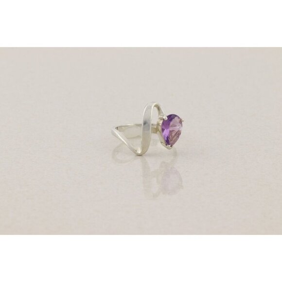 Sterling Silver Natural Purple Amethyst Ring Size 7 1/2 - Picture 8 of 9